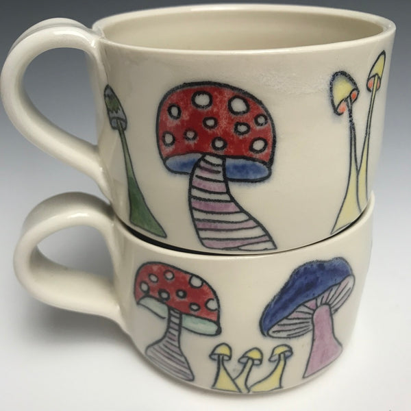 Funky Mushroom Pattern Coffee Mugs