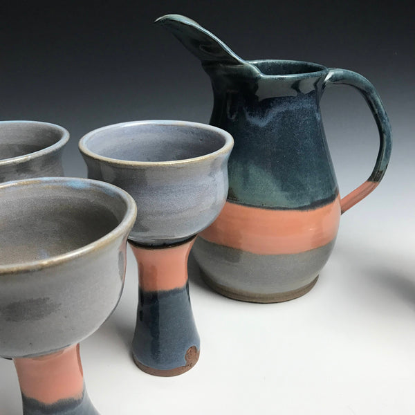 Contemporary Studio Pottery Glazed Terra Cotta Sangria Pitcher