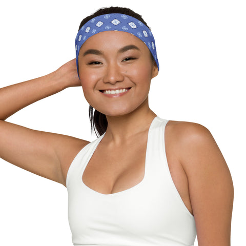 Sports Style Headband with Humpback Whale Foulard Print by Amy Lee