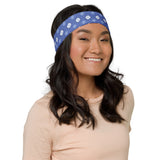 Sports Style Headband with Humpback Whale Foulard Print by Amy Lee