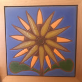 Amy's  Doodle  Tiles - 6"x6" Original Tile in Wood Frame